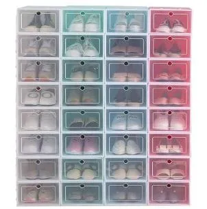 6pcs/set Shoe Box Shoe Cabinet多機能厚くした靴を受け取る箱透明な引き出しストレージキャビネットDLH286