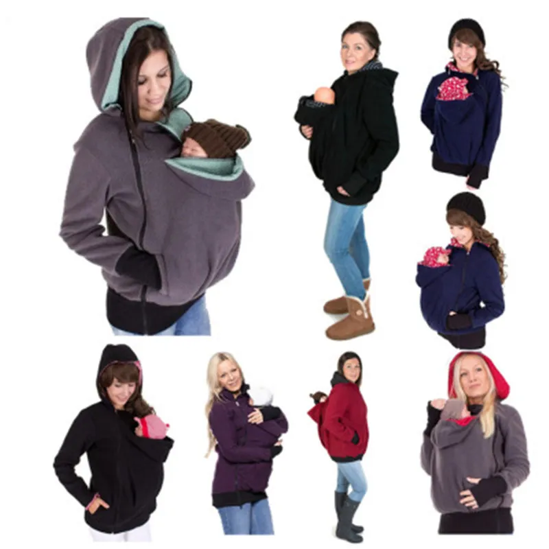 Maternity Hoodie Breastfeeding Clothes Winter 3 in 1 Babywearing Coats Maternity Pregnancy Multifunctional Kangaroo Clothing Sweater coat