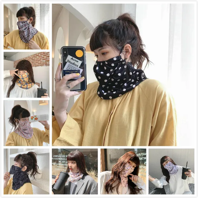 Fashion Women Scarf Bandanas Maschera poliestere Maschera per esterni Maschera antivento Favorario a mezza faccia Velio di polvere facile da mangiare maschere per la soleggia