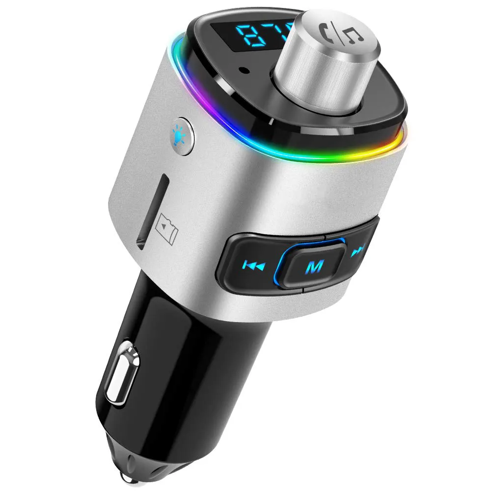 BC42 USB CAR FAST CHARGER BLUETOOTH 5.0 FMトランスミッターMP3プレーヤーの車アクセスはTF/Uディスクをサポートしています