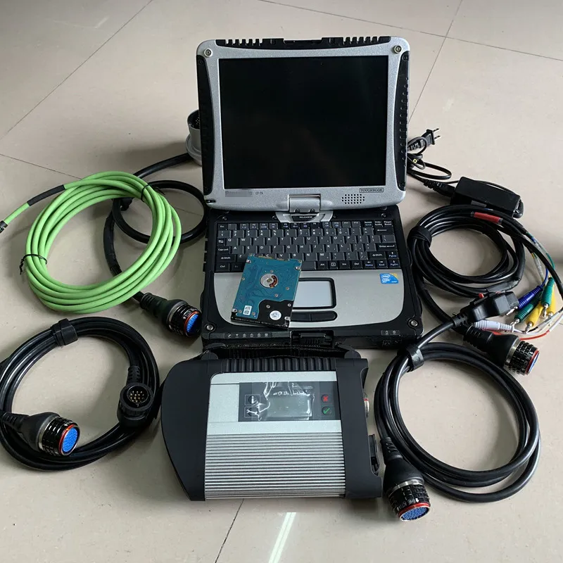 Voor Mercedes auto vrachtwagen diagnostic tool CF-19 Laptop i5 Cpu 4G gebruikte computer plus mb star c4 sd connect compact 4 V2023.12 hdd volledige