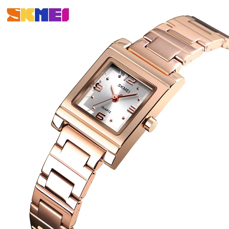 omen's horloges quartz horloges SKMEI dameshorloge licht luxe quartz topmerk mode roestvrij stalen armband kristallen horloges lad...