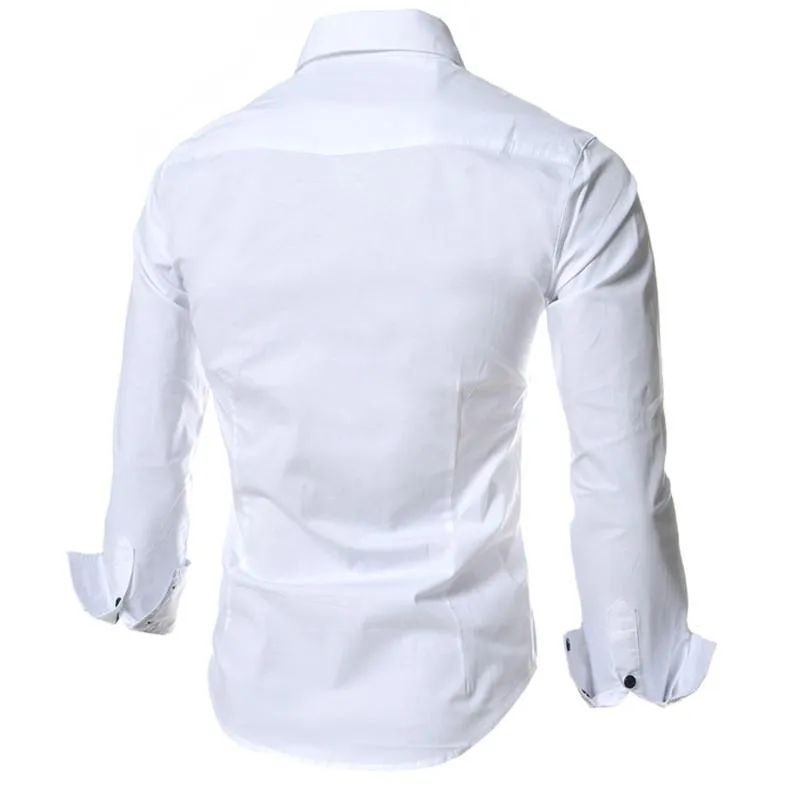 Hot Selling Solid Men's Dress Shirts Slim Long Sleeve Single-breasted Fashion Casual Clothing Men Trendy Shirts Tops M-3XL 