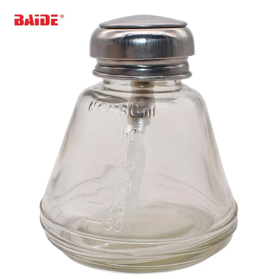 180 ml Glas Alkohol Flasche für Weiß gas IPA Kleber Reiniger Reinigungsmittel Glas Manuelle Pump Flasche für Telefon Reparatur 40 teile/los