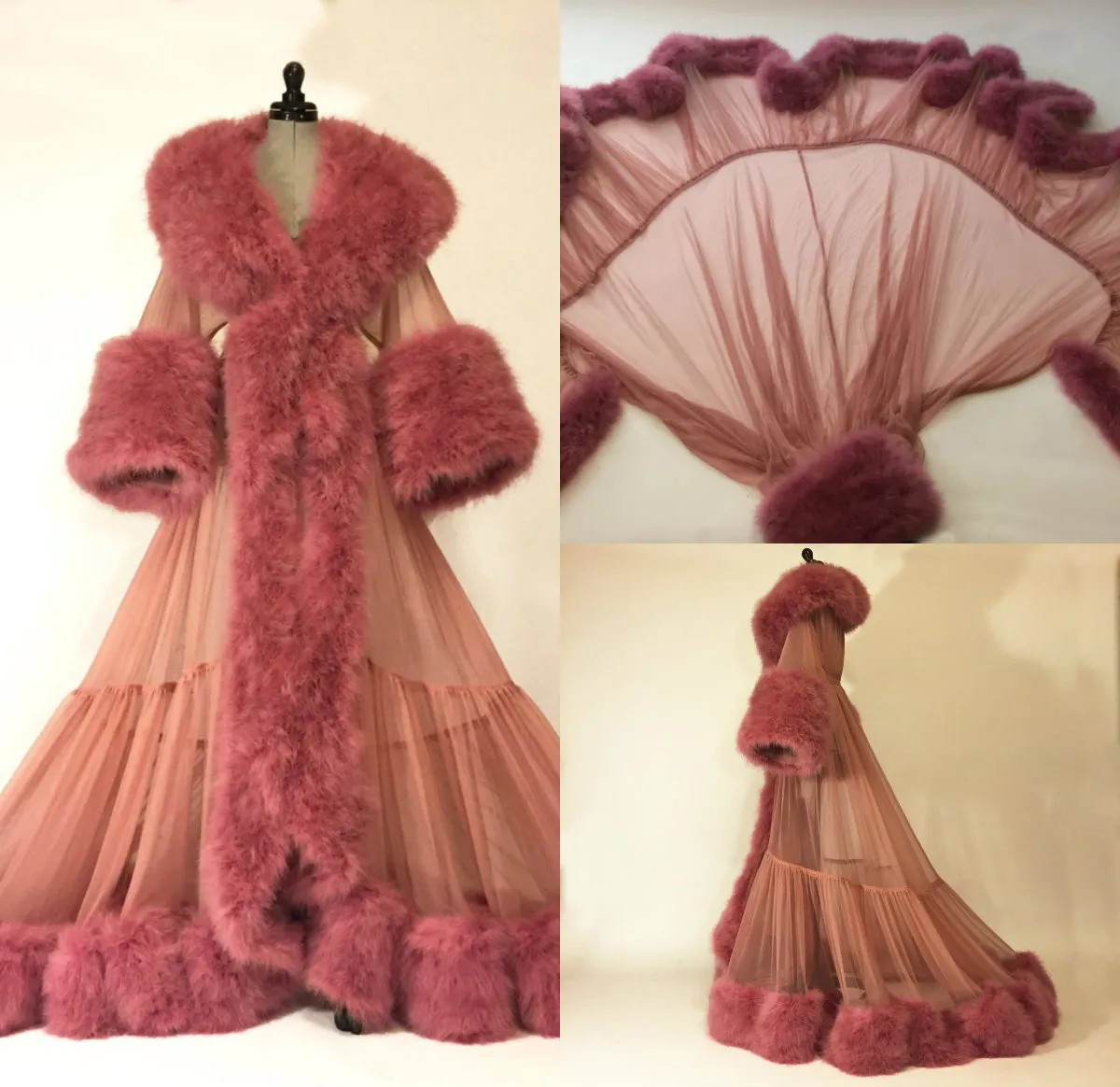 Nightgown with fur outlet