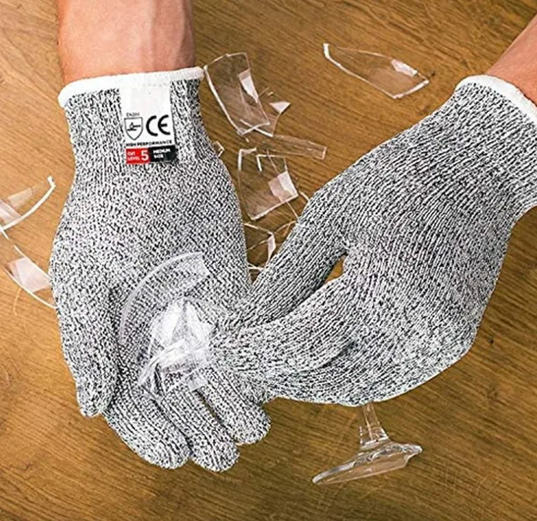 Level 5 Anti-Cut-Handschuhe Schutz Cut Proof stichsichere Edelstahl-Draht Metall Butcher schnittfeste Schutzhandschuhe Wandern Hohe Qualität