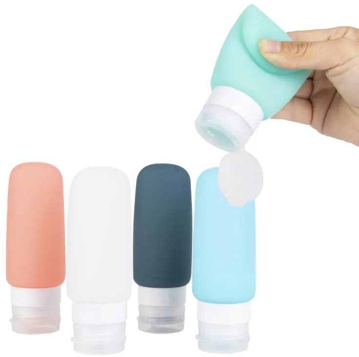 Nieuwe 3oz reisdispenser siliconen fles FDA lekvrije siliconen cosmetische reisformaat toiliconcontainers voor shampoo lotion zeep SN4278