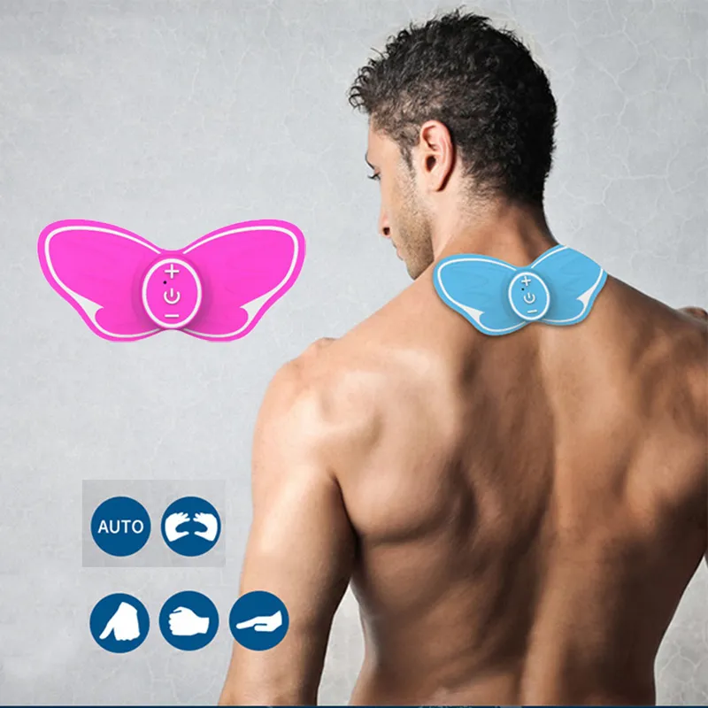 butterfly vibrating body massager Ziloty Body Massager Machine for Pain Relief Wireless Vibrating Massager 8  Mode & 19 Strength Level EMS Massager Mini Massager Butterfly Massager for  Shoulder, Legs, Neck, Back Massager (Multi)