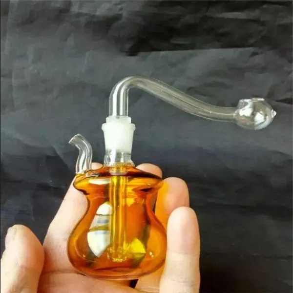 Accessoires de bangs en verre de narguilé en forme de pot, conduites d'eau Bongs en verre Hooakahs deux fonctions pour les plates-formes pétrolières Bongs en verre