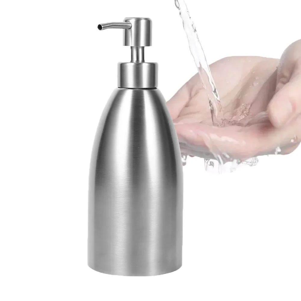 Freeshipping Fregadero de la cocina Dispensador de jabón Dispensador de jabón líquido de acero inoxidable Champú Dispensador de ducha 500 ml Nuevo