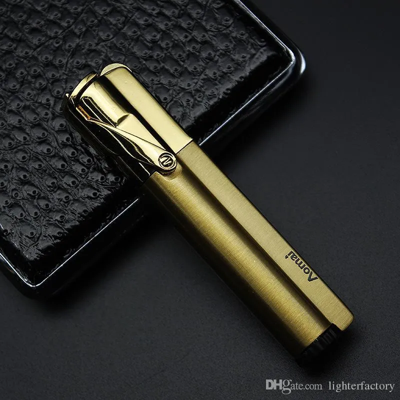 Nouvelle Arrivée Véritable Aomai Compact Jet Butane Briquet Torche Longue Bar Couverture Petit Meulage Facile À Changer Firestone Coupe-Vent Briquet