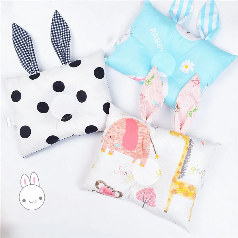 Infant Rabbit ears print Memory Pillow INS Newborn cartoon bunny Support Cushion Pad Baby Stereotypes Pillows 20 colors C5923