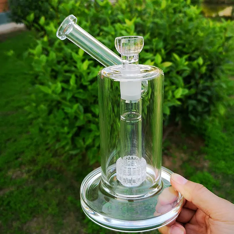 8.6 Inch Glass Bong Sidecar Mouthpiece Water Pipes Matrix Percolator Clear Oil Rigs Mobius logo Dab Rig With Bowl MB01