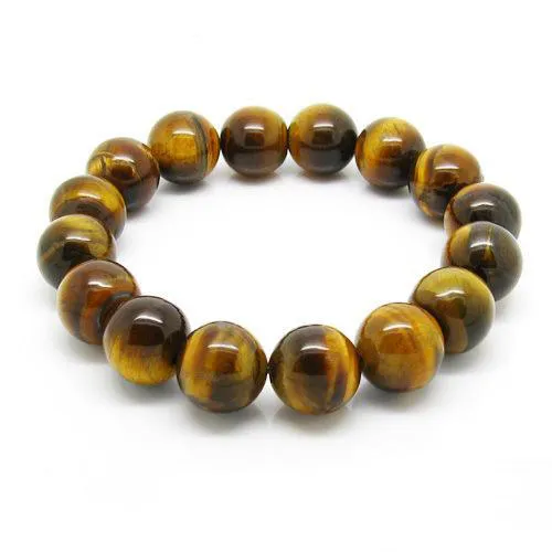 Wholesale National Style Natural Tiger Eye Transport Bracelet Yellow Tiger Eye Hand String Transfer Elastic Bangle Jewelry 6MM 8MM 10MM 12MM