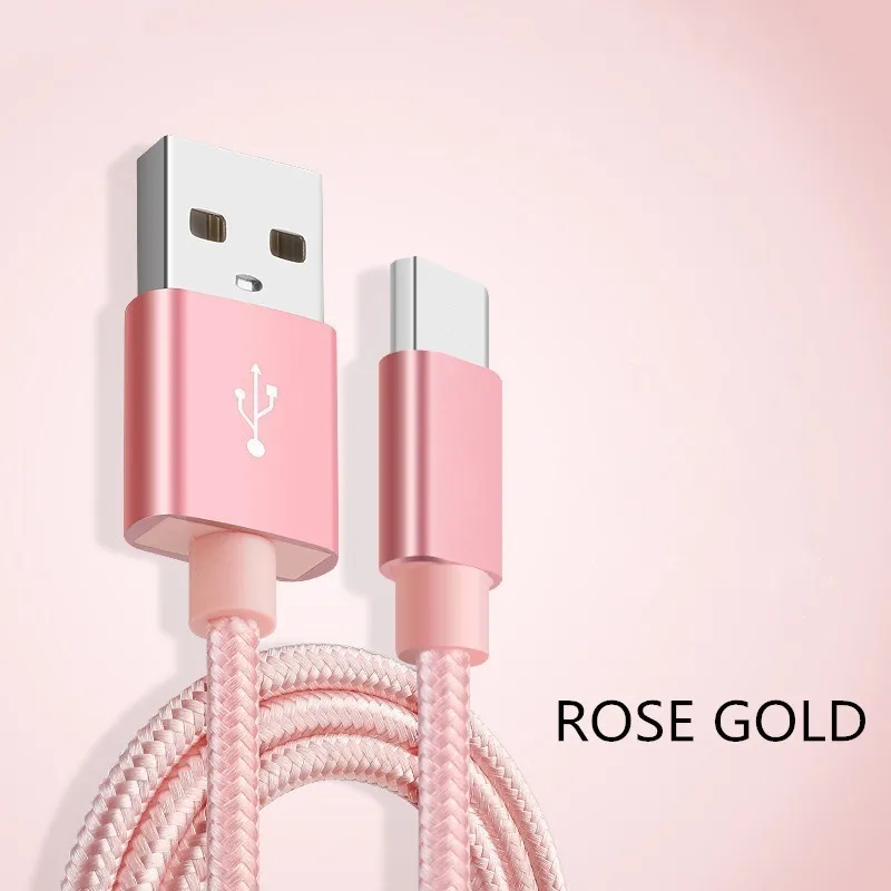 اكتب C Nylon Micro USB Cables شحن بيانات مزامنة بيانات الشحن السريعة الشاحنة السريعة للهاتف الذكي Android V8