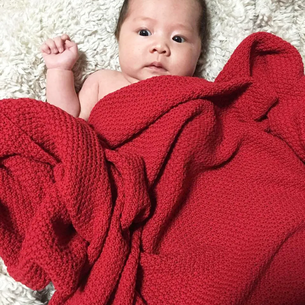 Knitted baby swaddle blanket cheap
