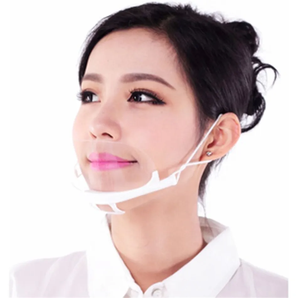 100 stks Gezondheidszorg Tool Transparante Maskers Permanente Anti Fog Catering Food Hotel Plastic Kitchen Restaurant Maskers