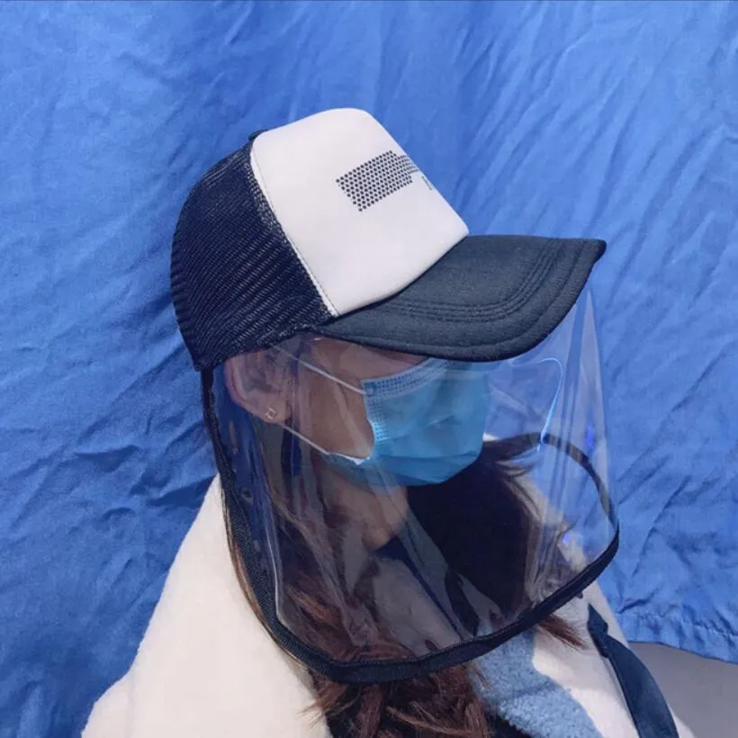 anti-fog men women baseball cap masks dust mask protective cap anti saliva mask hat LJJA3845