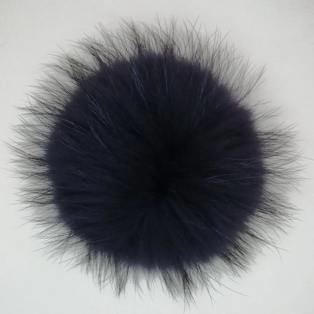 China Factory Wholesale 15cm toppkvalitetstillbehör äkta riktig tvättbjörn päls boll fluffig pompom för dekoration