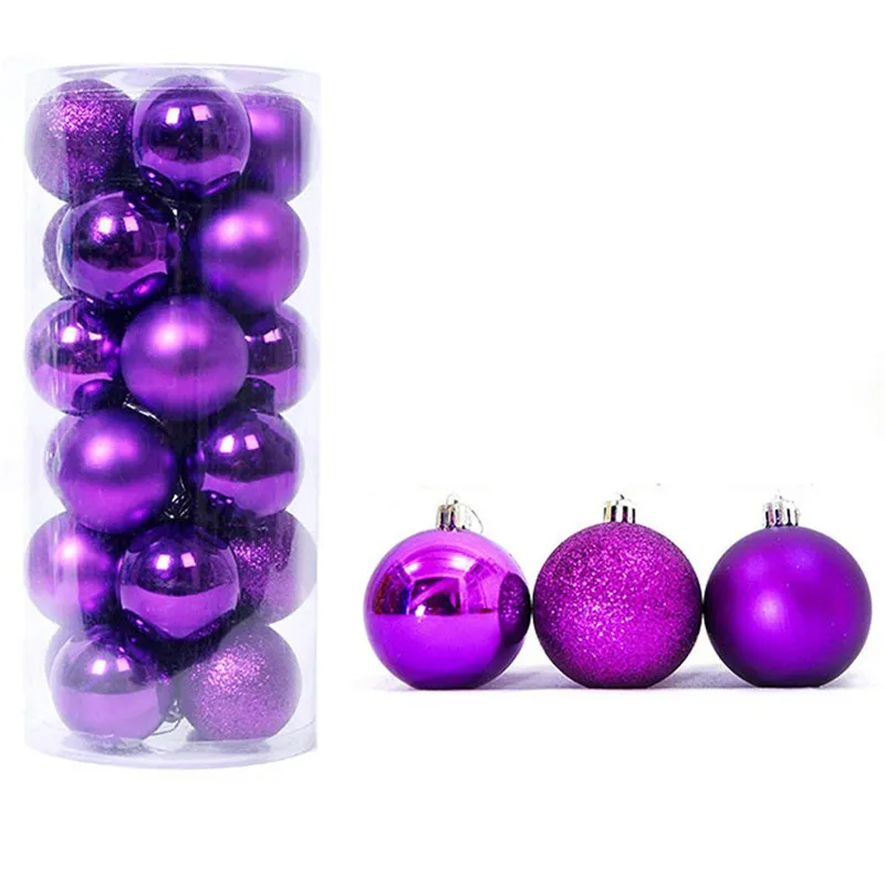 24pcs 3cm 4cm 6cm Christmas Ball Pendant Decorative Xmas Tree Hanging Baubles Balls Ornaments for Holiday Wedding Decoration