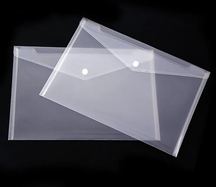 wholesale A5 Clear Plastic Folders 2024 File Bags Document Holder Filing Paper Storage Bags for Office School Supplies 5 Pack