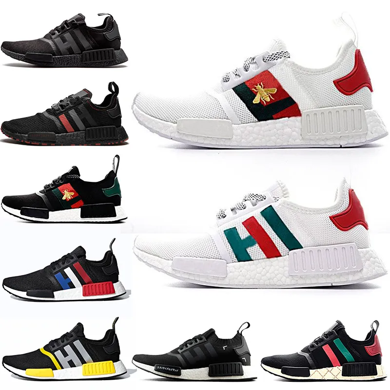 브랜드 화이트 꿀벌 신발 NMD R1 PK 블랙 ATMOS 천둥 og 일본 조깅 망 운동화 러닝 신발 러너 붉은 대리석 여자 운동화 트레이너