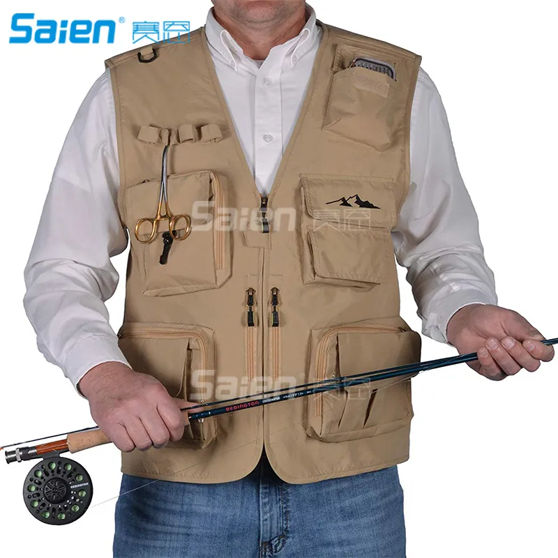 Lightweight Mesh Multi Pocket Vest For Fly Fishing, Photography