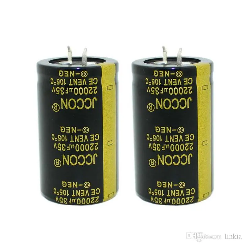 JCCON Tjock-fot elektrolytisk kondensator 35V22000uf Volym 30*50 Inverter Power Audio Amplifier Power Capacitor