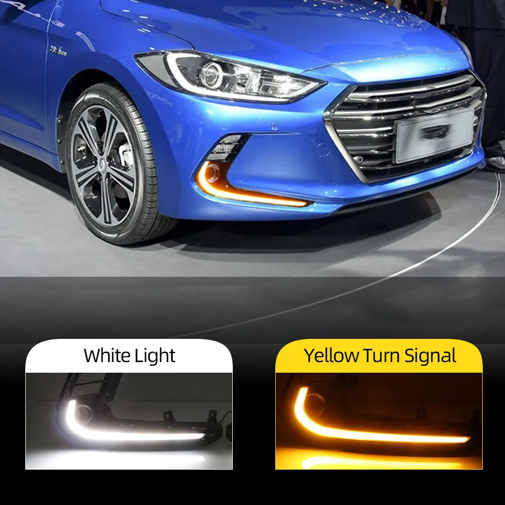 LED Elantra Fog Lights With Yellow Turn Signal For Hyundai Elantra 2016