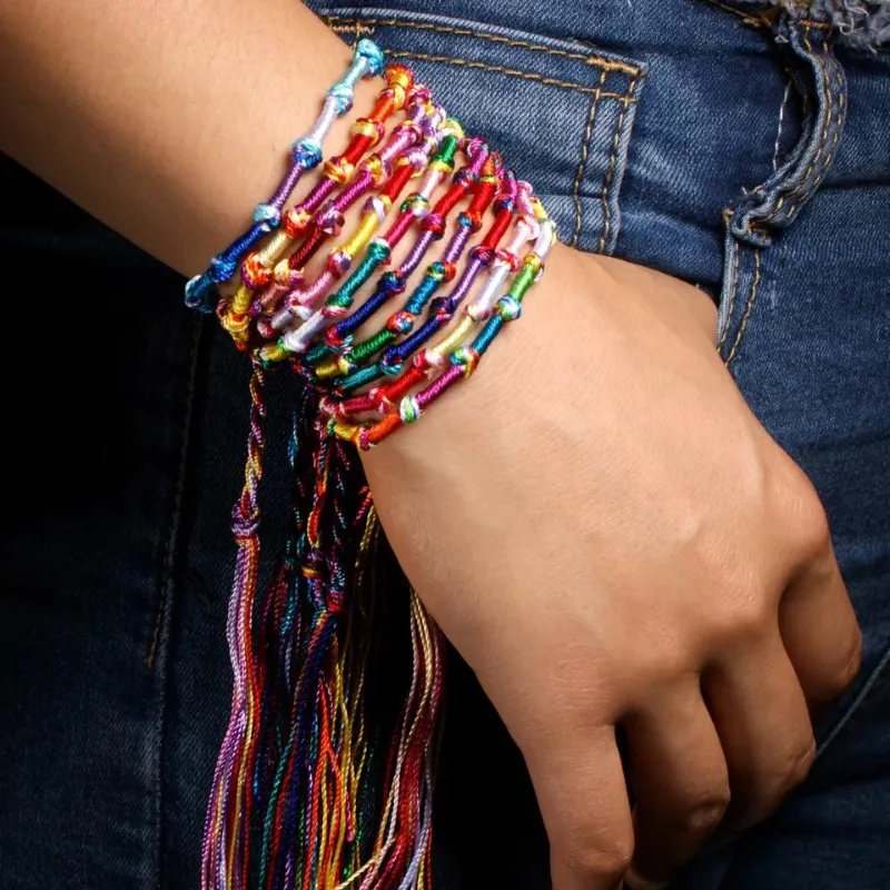 Braided Womens Bracelets: Colorful Cord Knot Bracelet Set