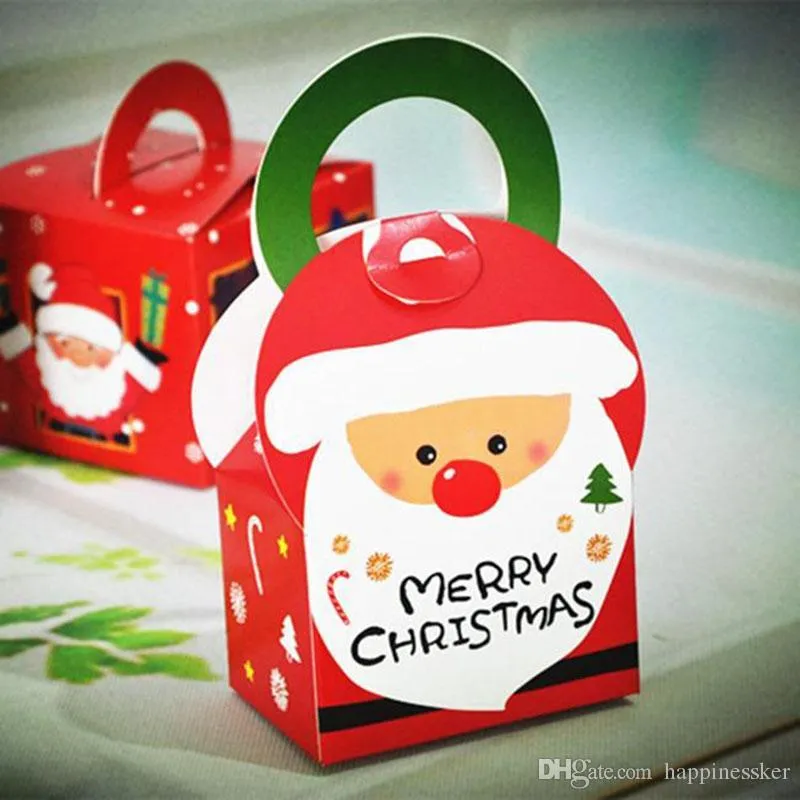 Dekoracje świąteczne Boże Narodzenie jabłko pudełko jabłka Xmas Eve Apple Wrapping Stałe drzewo Dzwonki Czerwony Cupcake Box Muffin Paper 8 * 8 * 15.5cm Alff