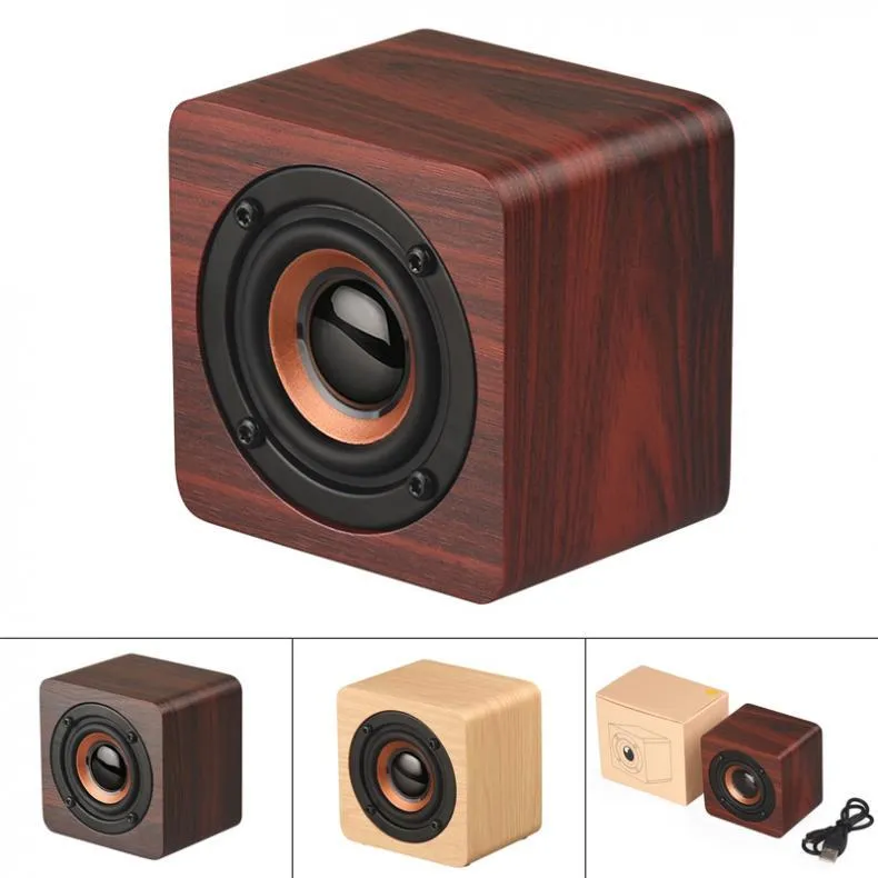 Q1 mini draagbare houten Bluetooth -luidspreker subwoofer voor smartphone tablet laptop draadloze Bluetooth -luidspreker voor mobiele telefoon