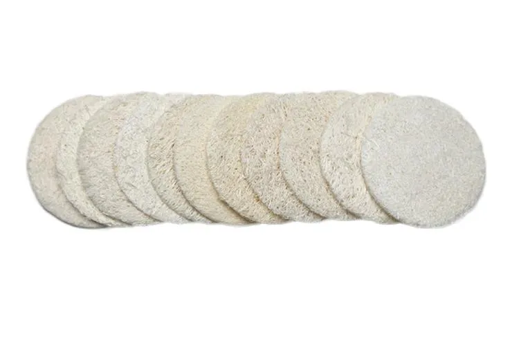 5,5 cm/6 cm/7 cm/8 cm rundes, natürliches Luffa-Pad, Gesichts-Make-up, entfernt Peeling und abgestorbene Haut, Bad, Dusche, Luffa