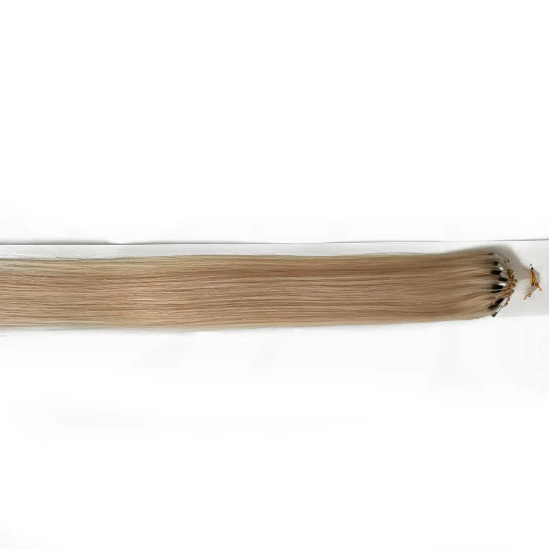 Najwyższej jakości 100% Human Remy Włosy Blondynka Kolor Micro Link Loop Ring Hair Extensions Brazylijski proste 1 g / s 100strands