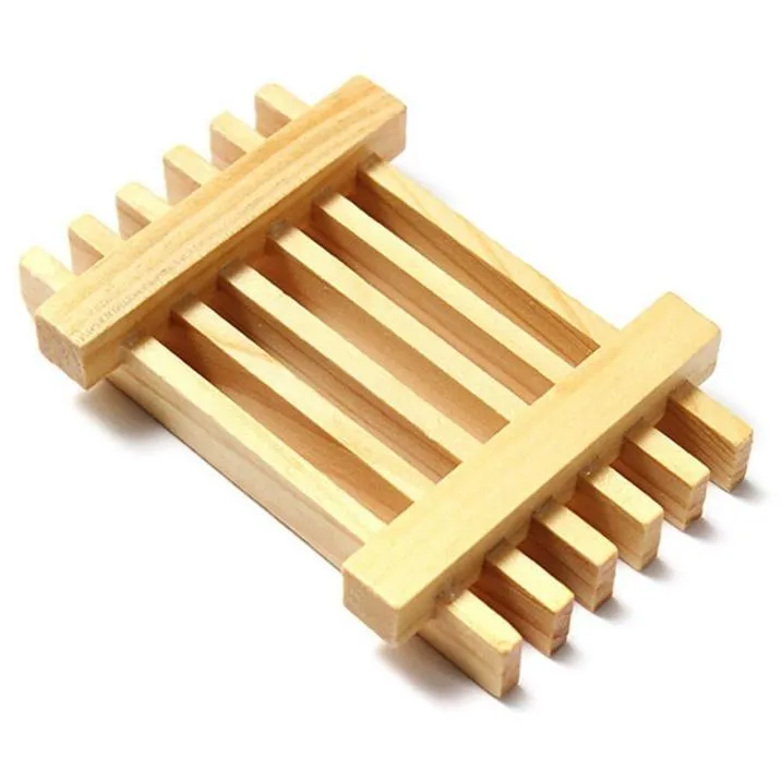 200pcs Wooden Soap Dish Tray Holder Storage Soap Rack Natural Bamboo Box Container for Bath Shower Bathroom Wholesale SN2548