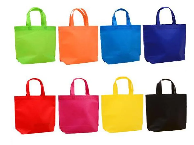 Nuevo bolso de compras multicolor no tejido, bolsas de comestibles reutilizables plegables, bolso de mano práctico, bolso de compras, bolsas de almacenamiento de regalos