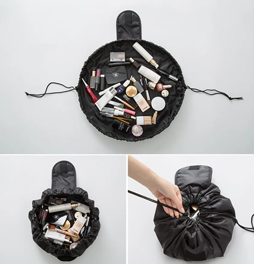 Collapsible shop makeup bag