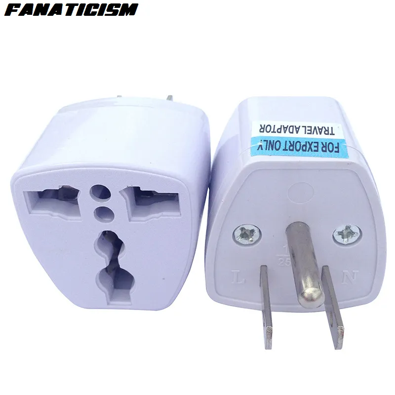 Fanaticism Universal 3 pins UK AU EU voor Amerikaanse plug-adapter VS AC POWER ELEKTRISCHE PLAATSADAPPORT TRAVEL