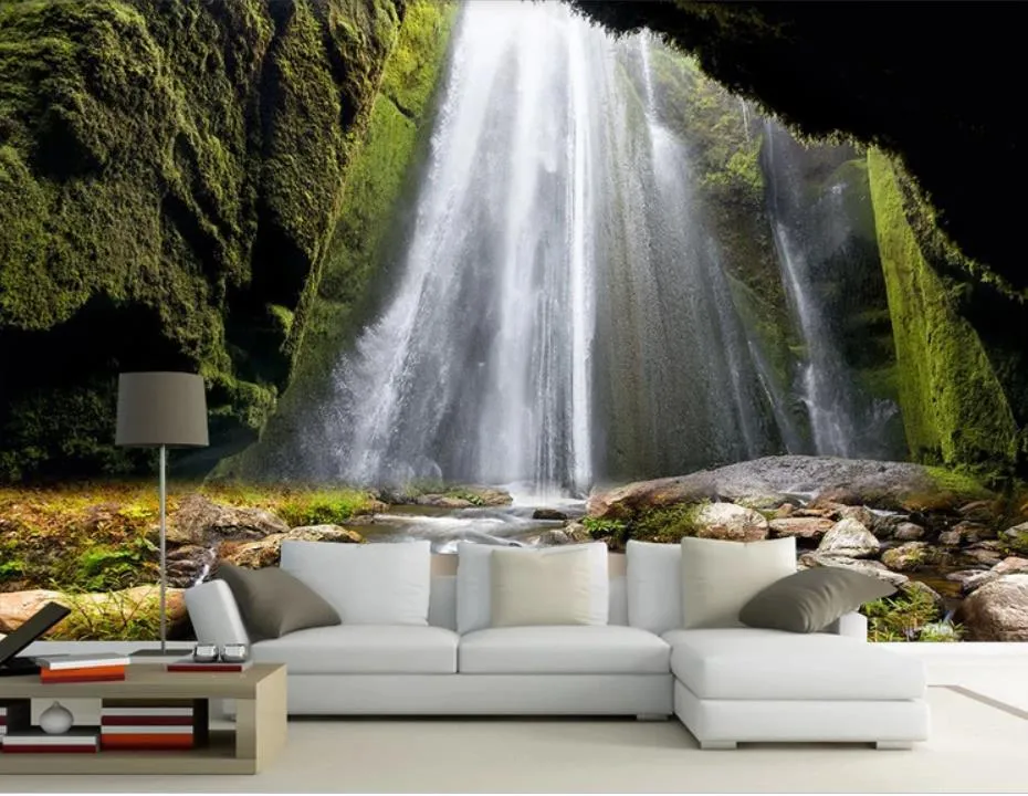 Bellissimo scenario sfondi gratuiti per pareti per pareti 3 d per soggiorno waterfall wealpapers