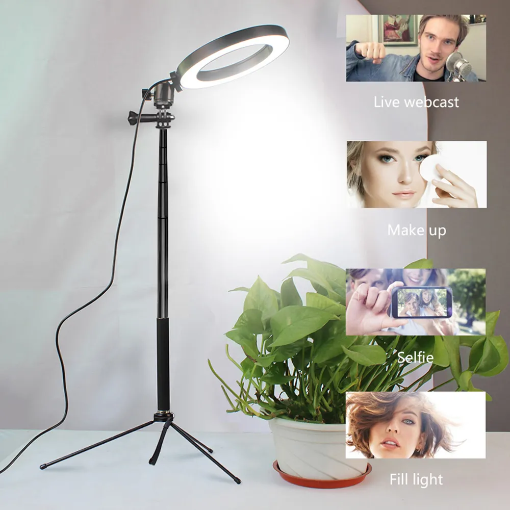 LED Студия Камера Ring Light Фото 16см 20см 26см Фото Камера Кольцо Свет С  Штативом USB Штекер Для Телефона Держатель Визажа От 2 858 руб. | DHgate