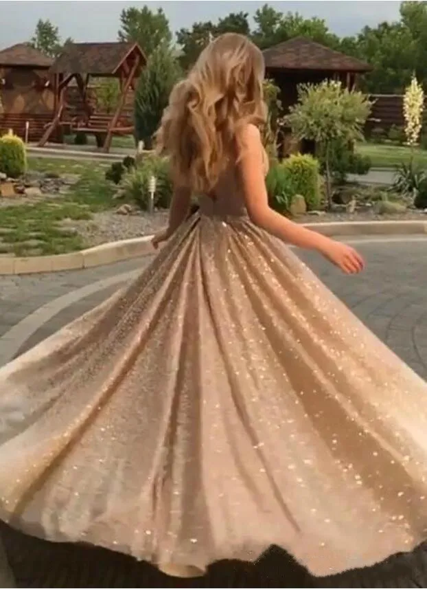 2019 Bling Bling Prom Dresses Sequin Jewel Neck A Line Sleeveless