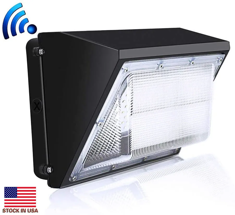 Stock in US Outdoor LED Wall Pack Light 100W Industrial Wall Pack Fixture Light Daylights 5000K AC90-277V CRI75 IP65 DLC ETL Listed