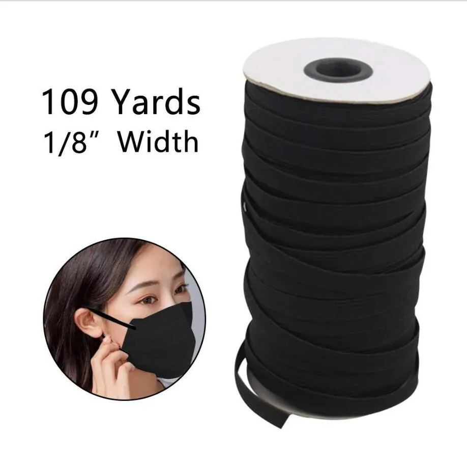 109 meter Längd DIY flätat elastiskt bandkabel stickat band sy i stor utsträckning för masker 3 mm 4 mm 5 mm