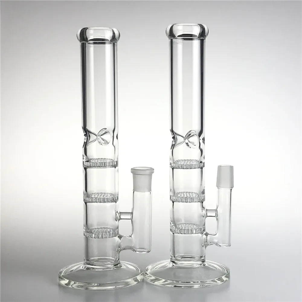 10.5インチボンウォーターパイプ3ハニカム透明な厚いパイレックスビーカーRecyler Heady Glass Dab Rigs Bongs 18mm喫煙