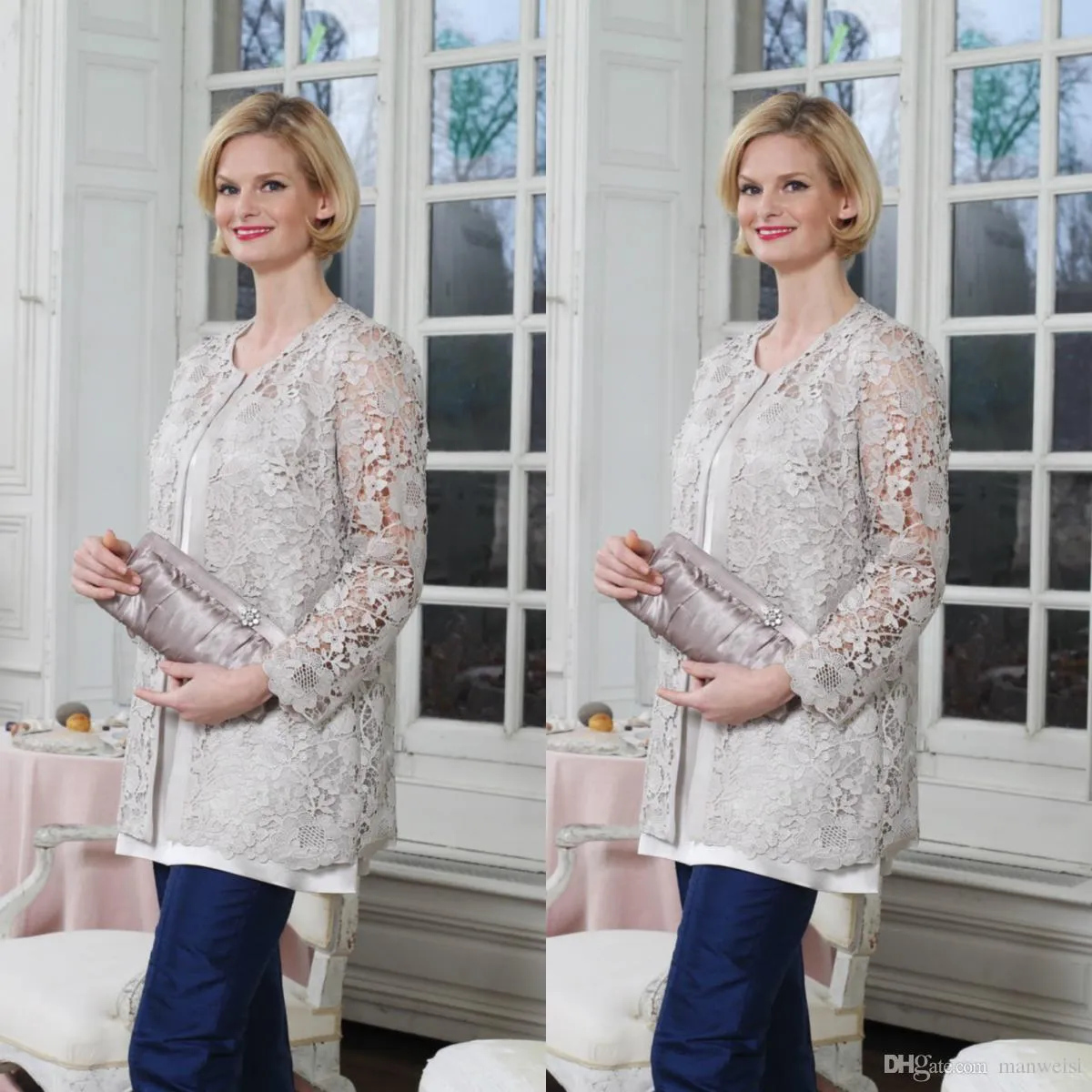 Elegant Lace Mother of the Bride Pant Suits for Weddings 2024