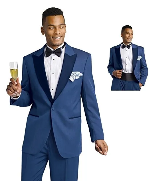 Популярные One Button Groomsmen Пик нагрудные Groom Tuxedos Мужские костюмы венчания / Prom Best Man Blazer (куртка + Pantst + Tie) 928