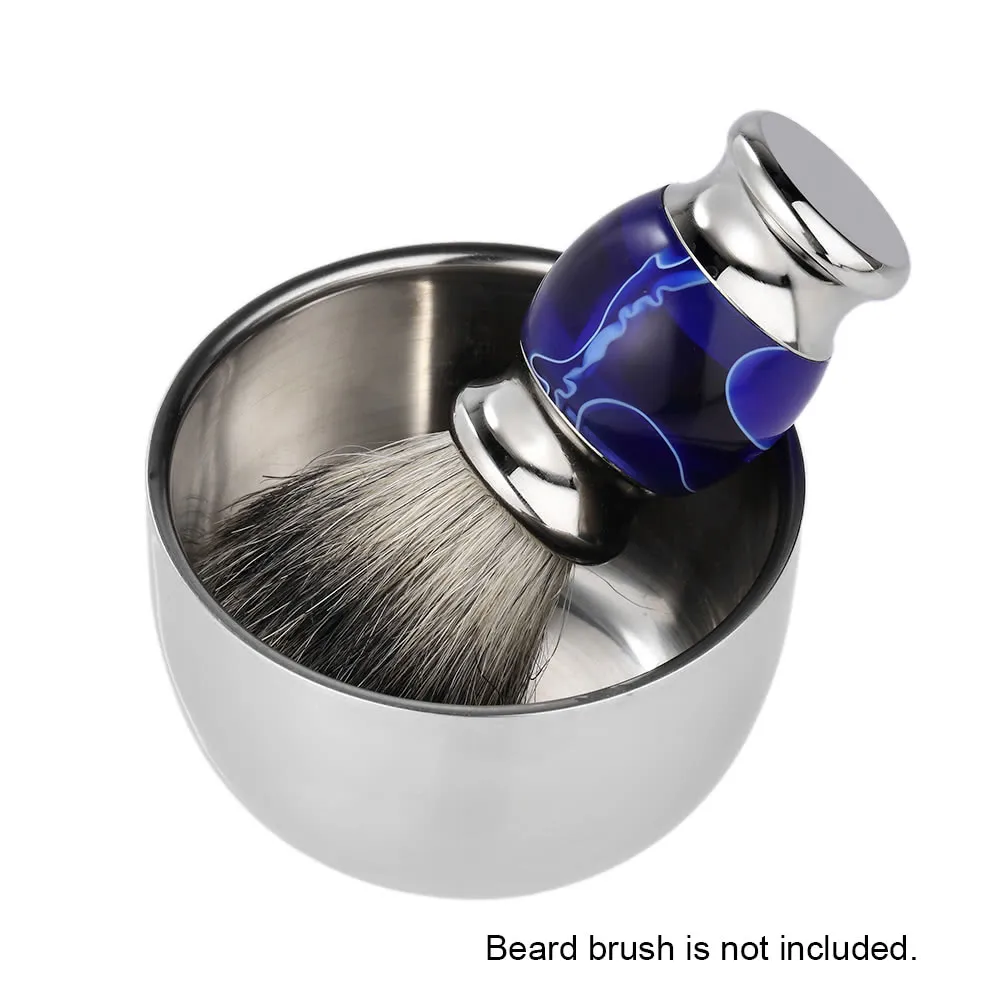 Bol à Savon à Raser En Acier Inoxydable - Pour Rasage Traditionnel - Argent - Neuf