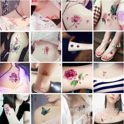 Mini Tatuagens de Flores Temporárias Impermeáveis, Beleza Feminina