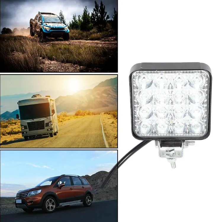 Bil LED -körning av arbetsljus översvämningar 4 tum LED -bar 48W 6000K Flood Spot Combo Lights Off Road Lamp Car SUV Truck Lighting Automobiles