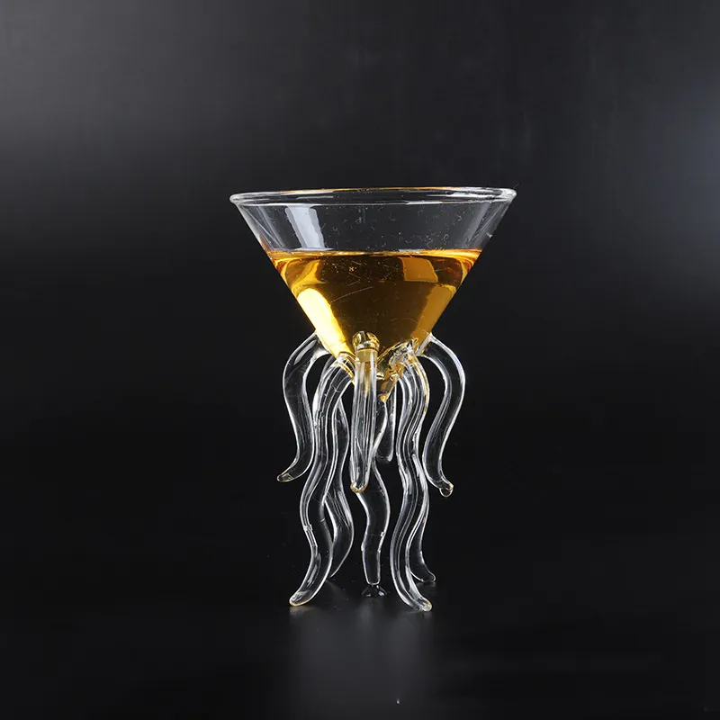 100ML Creative Octopus Cocktail Transparent Jellyfish Cup Juice Goblet Conical Wine Champagne Glass Y200107